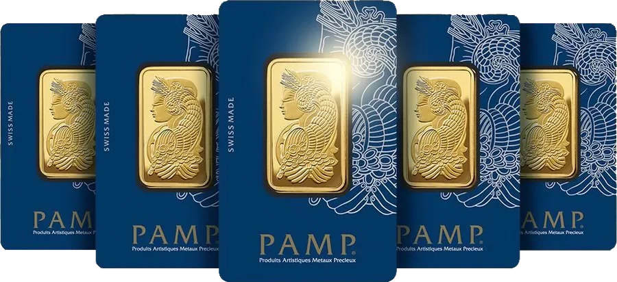 PAMP gold bars in their supplied packaging